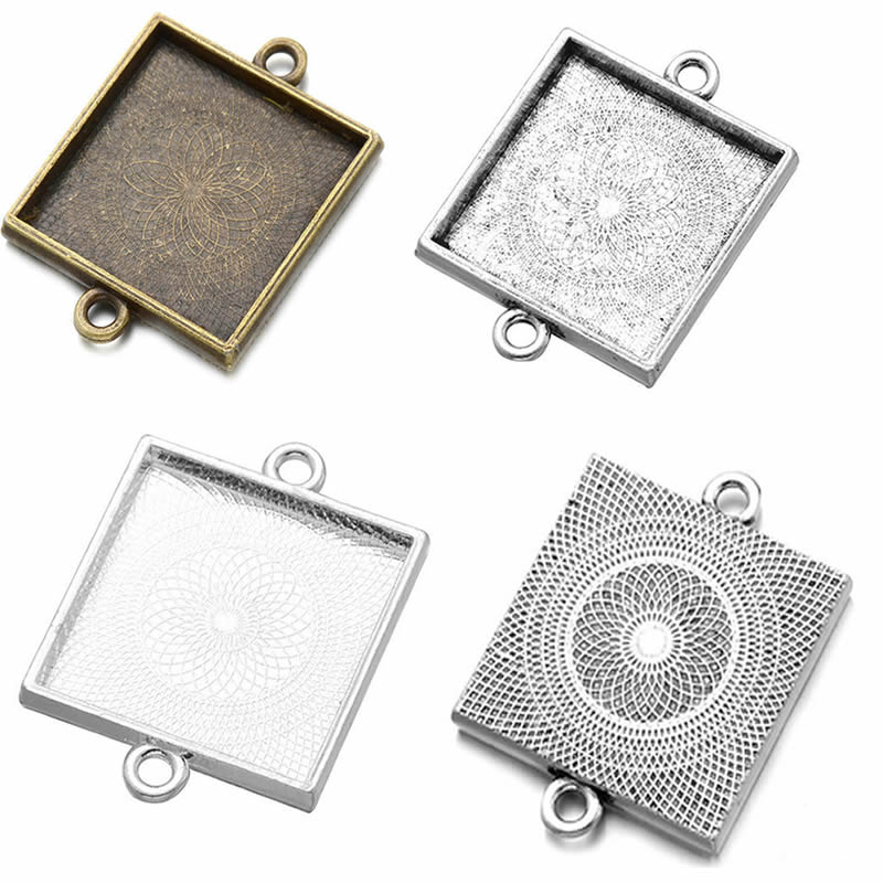 Onebeading Fit 25x25mm Square  - Bezels Set Pendant ulasan dan harga