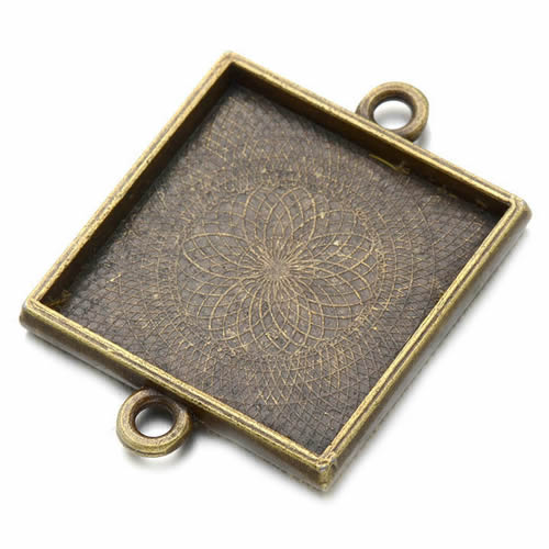 Onebeading Fit 25x25mm Square  - Bezels Set Pendant ulasan dan harga