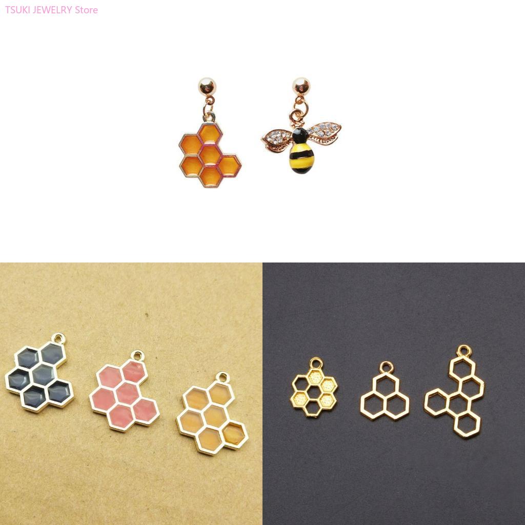 62KE 10x/Set Gold Honeycomb Bl - Bezels Set Pendant ulasan dan harga