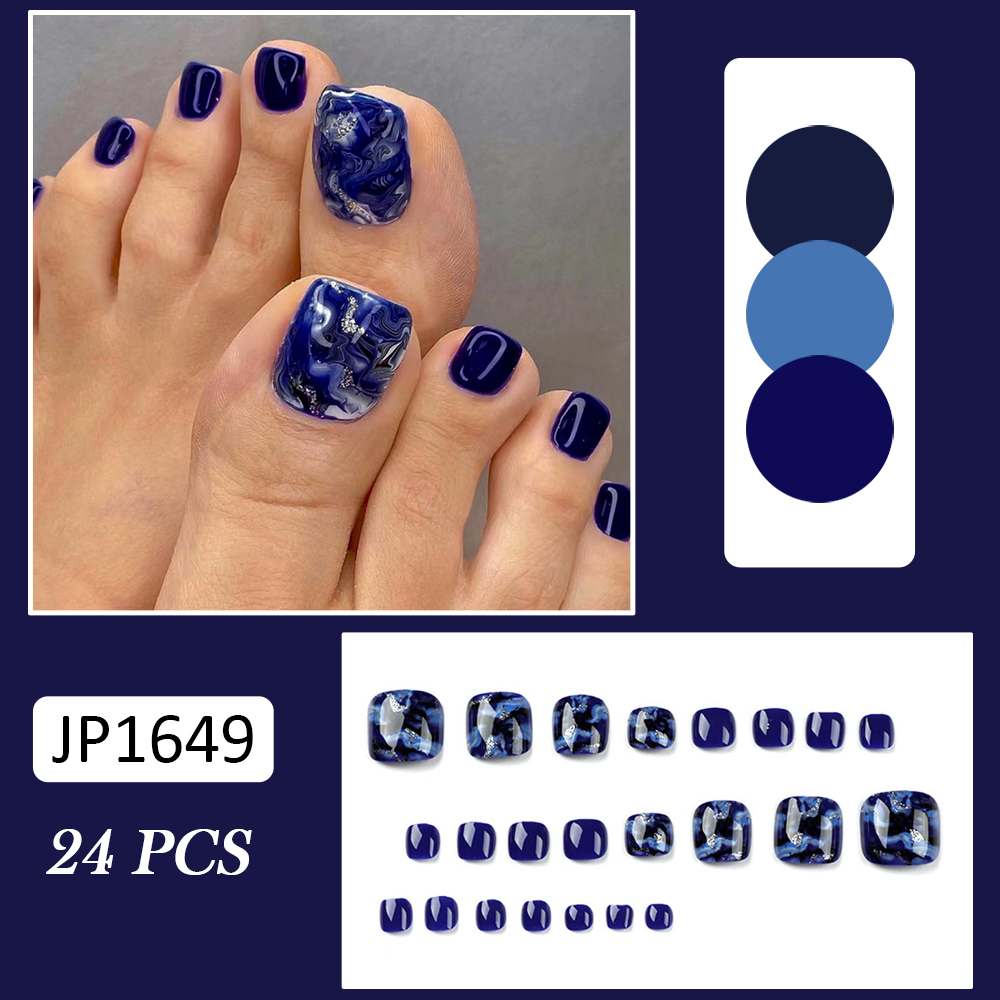 24pcs Glossy Blue False Toenai - Resin Craft Material ulasan dan harga