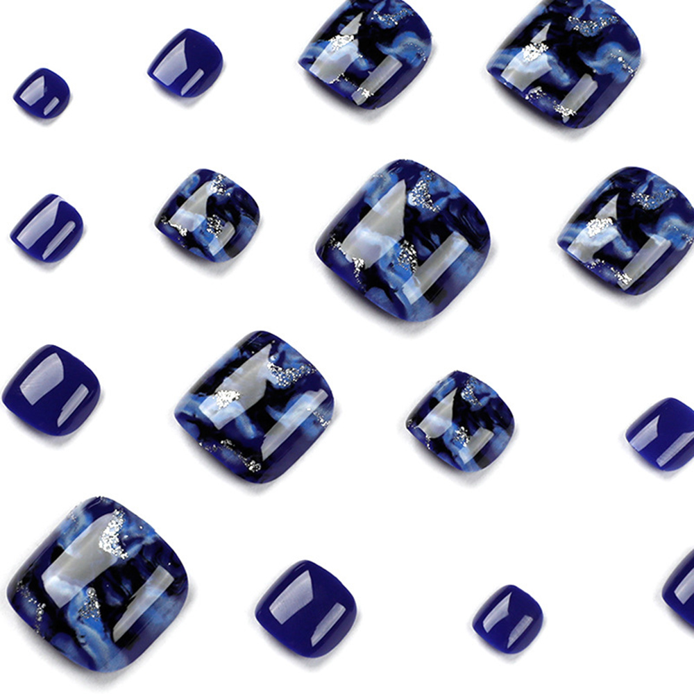 24pcs Glossy Blue False Toenai - Resin Craft Material ulasan dan harga