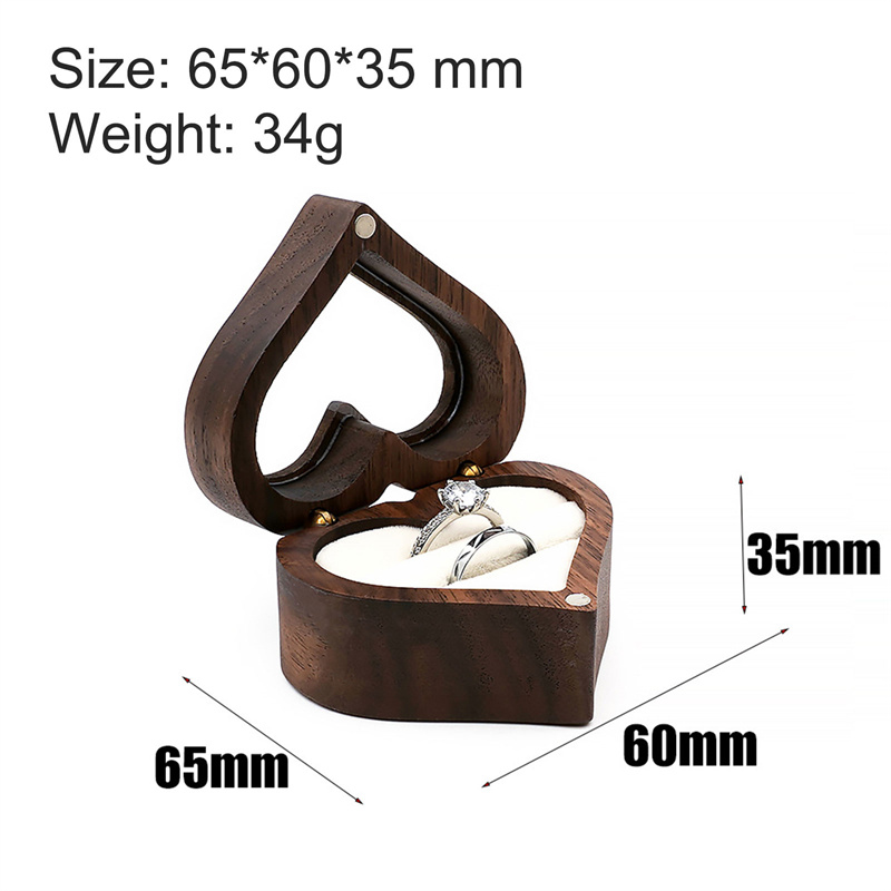1Pcs Heart Walnut Wood Ring Bo - Wood Ring Blank ulasan dan harga