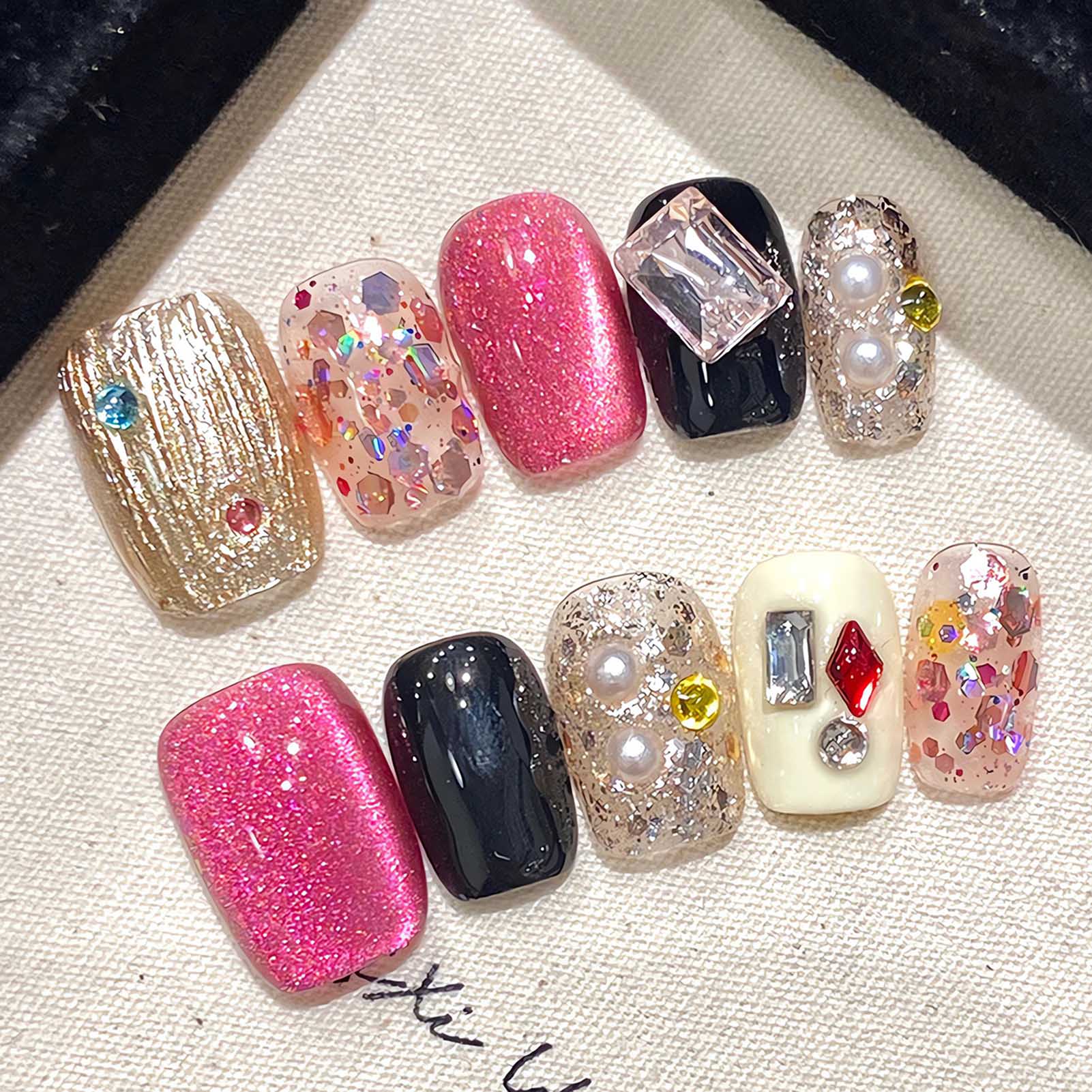 Handmade Press on Nails Glitte - Resin Craft Material ulasan dan harga