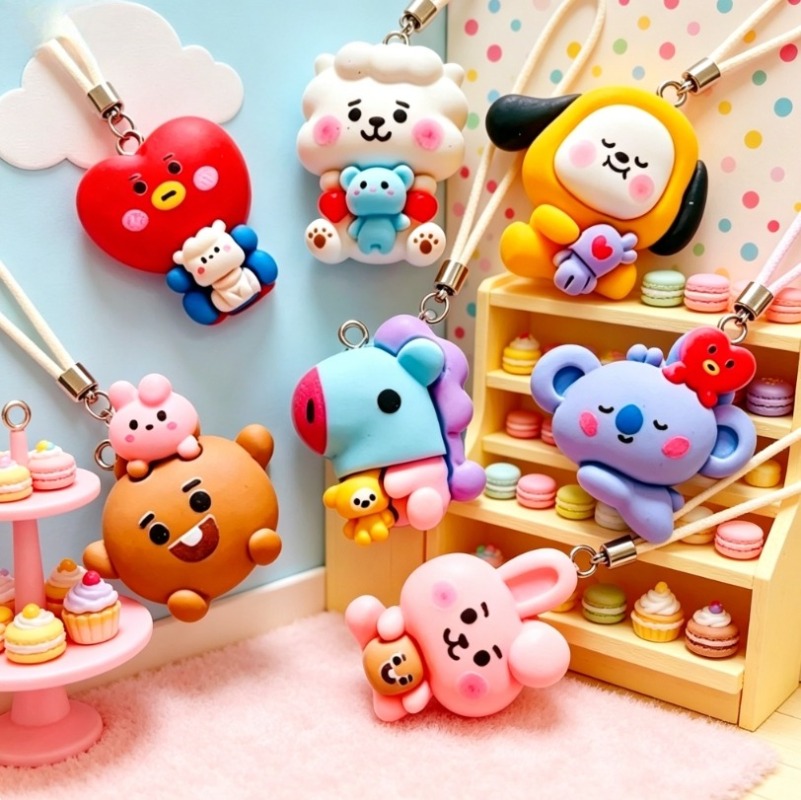 7pcs BT21 Resin Cartoon Charm  - Resin Craft Material ulasan dan harga