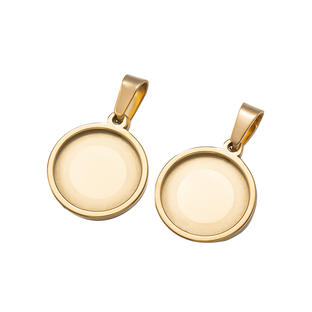 5Pcs/Lot Stainless Steel Round - Bezels Set Pendant ulasan dan harga