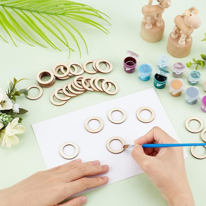 100 Pcs 30mm Natural Wood Ring - Wood Ring Blank ulasan dan harga