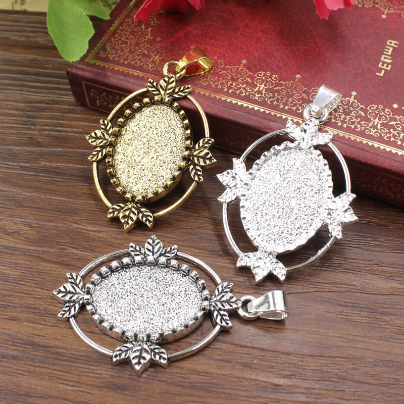 Onebeading Fit 18x25mm Oval Ca - Bezels Set Pendant ulasan dan harga