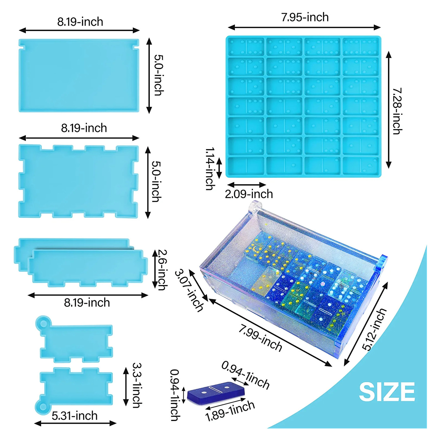 Domino Molds Silicone Epoxy Re - Crafting Resin ulasan dan harga