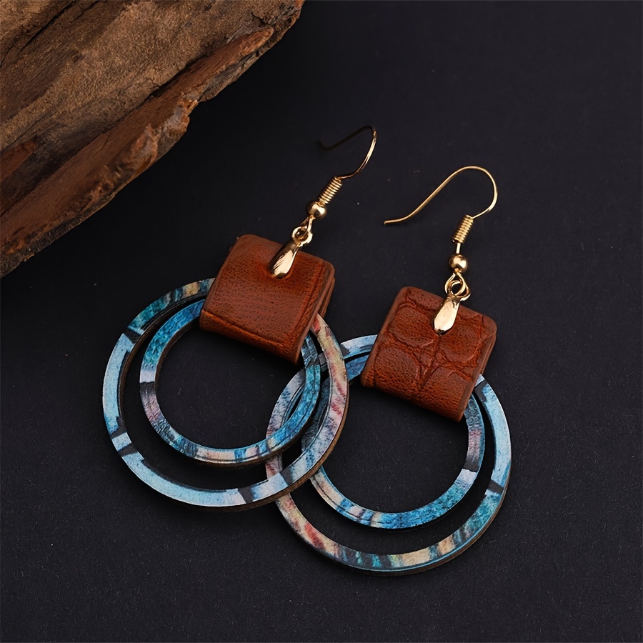 2026 New Bohemian Leather Doub - Wood Ring Blank ulasan dan harga